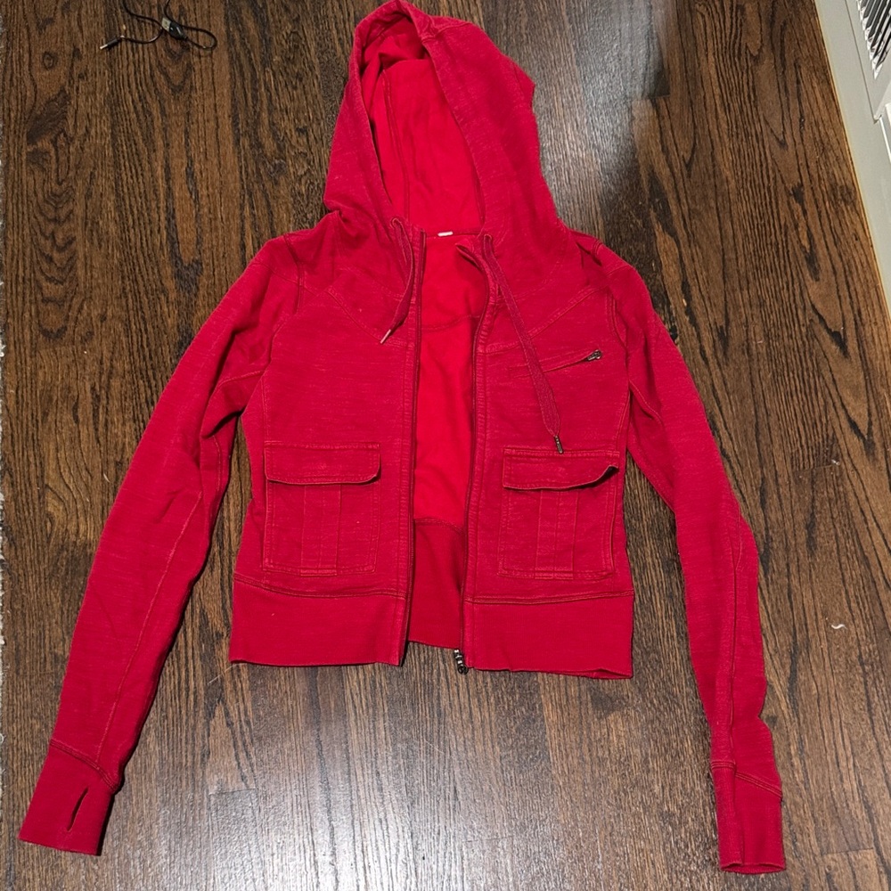 Lululemon Vintage Women's Red Hooded Jacket Zip up